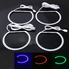 4 PCS 131mm x 4 RGB Colorful Light 42 SMD-5050 Car Angle Light with Remote Control and RGB Control Box for BMW E46, DC 12V