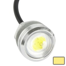 3 Вт водонепроницаемые орлиные глаза теплый белый светодиодный свет для транспортных средств, длина кабеля: 60 см (серебро)