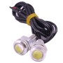2 PCS 2x 2W Waterproof Eagle Eye Light White LED Light for Vehicles, Cable Length: 60cm(Silver)