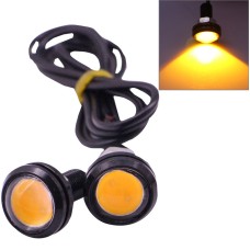 2 PCS 2x 3W 120LM Waterproof Eagle Eye Light Yellow LED Light for Vehicles, Cable Length: 60cm(Black)