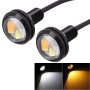 2 PCS 22.5mm 2W 200LM White + Yellow Light 4 LED SMD 5630 Eagle Eye Car Steering Light Daytime Running Light(Black)