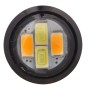 2 PCS 22.5mm 2W 200LM White + Yellow Light 4 LED SMD 5630 Eagle Eye Car Steering Light Daytime Running Light(Black)