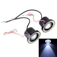 3.0 inch DC 12V 10W 900LM 6500K Car Angel Eyes Fog Lamp Foglight(White Light + White Light)