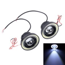 3.5 inch DC 12V 10W 900LM 7000K Car Angel Eyes Fog Lamp Foglight(White Light + White Light)