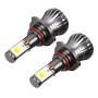 2 PCS 9005 HB3 6W 400LM Car LED Three-side COB Chips Fog Light Lamp Replacement, (White Light+Yellow Light)