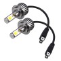 2 PCS H7 6W 400LM Car LED Three-side COB Chips Bulb Fog Light Lamp Replacement, (White Light+Yellow Light)