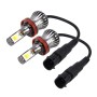 2 PCS H11 6W 400LM Car LED Three-side COB Chips Bulb Fog Light Lamp Replacement, (White Light+Yellow Light)