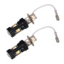 2 PCS Super Bright H3 DC 12V 5W 350LM Auto Car Fog Light with 16 SMD-3030 LED Bulbs Lamp, White + Yellow Light