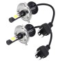 2 PCS H4 DC 12V 6W 6000K+3500K Car LED Fog Lights with Double-sided COB Lamps (White Light+Yellow Light)