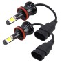 2 PCS H11 DC 12V 6W 6000K+3500K Car LED Fog Lights with Double-sided COB Lamps (White Light+Yellow Light)