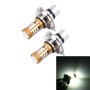 2 PCS H4 15W 1300 LM 6500K 28 SMD-3030 LEDs Car Fog Lights, DC 12V(White Light)