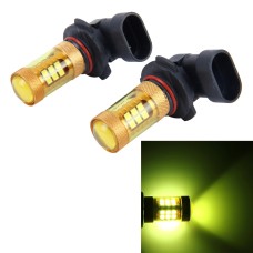 2 PCS 9006 10W 1000 LM Car Fog Lights with 28 SMD-3030 LED Lamps, DC 12V(Gold Light)