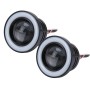 2 PCS 2.5 inch 10W 800 LM 6000K Car Fog Lights with Blue Rotating Lighting Angle Eye Light, DC 12V(White Light)