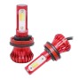 2 PCS YBW5-RED H11 DC9-36V 12W 6000K/-8000K-3000K 2100LM IP68 Car LED Fog Light