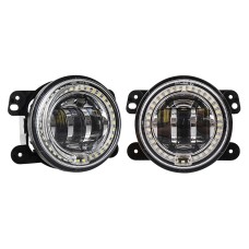 2 PCS DC12V-30V / 30W / 3A / 1440LM 12LEDs  4 inch Car LED Colorful Fog Light, Style: White Background (White Light)