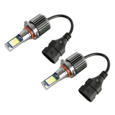 9005 2 PCS DC12-24V / 10.5W Car Double Colors Fog Lights with 24LEDs SMD-3030 & Constant Current, Box Packaging(White Light + Gold Light)