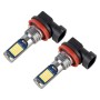 H11 / H8 2 PCS DC12-24V / 8.6W Car Fog Lights with 24LEDs SMD-3030 & Constant Current, Bag Packagin(Gold Light)