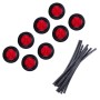 8 PCS Truck Trailer Red LED 2.5 inch Round Side Marker Clearance Tail Light Kits with Heat Shrink Tube