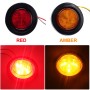 8 PCS Truck Trailer Red & Amber LED 2.5 inch Round Side Marker Clearance Tail Light Kits with Heat Shrink Tube