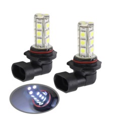 9006 White 18 LED 5050 SMD Car Light Bulb (Pair)