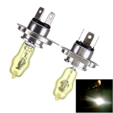 H4 Xenon Pure Yellow Bulbs, 12V 100/90W