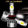 2 PCS 9006/HB4 27W 3000LM 6000K Pure White COB Chips LED Headlight Bulbs Conversion Kit, DC 9-36V