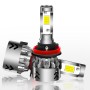 2 PCS H11 27W 3000LM 6000K Pure White COB Chips LED Headlight Bulbs Conversion Kit, DC 9-36V