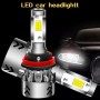 2 PCS H11 27W 3000LM 6000K Pure White COB Chips LED Headlight Bulbs Conversion Kit, DC 9-36V