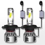 2 PCS H4 27W 3000LM 6000K Pure White Hi/Lo Beams COB Chips LED Headlight Bulbs Conversion Kit, DC 9-36V