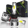 2 PCS H4 27W 3000LM 6000K Pure White Hi/Lo Beams COB Chips LED Headlight Bulbs Conversion Kit, DC 9-36V