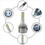 2 PCS C9 880/881 18W 1800LM 6000K Waterproof IP68 Car Auto LED Headlight with 2 COB LED Lamps, DC 9-36V(White Light)