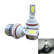 2 PCS C9 9004 18W 1800LM 6000K Waterproof IP68 Car Auto LED Headlight with 2 COB LED Lamps, DC 9-36V(White Light)