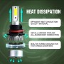 2 PCS C9 9007 18W 1800LM 6000K Waterproof IP68 Car Auto LED Headlight with 2 COB LED Lamps, DC 9-36V(White Light)