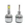 2 PCS C9 H3 18W 1800LM 6000K Waterproof IP68 Car Auto LED Headlight with 2 COB LED Lamps, DC 9-36V(White Light)