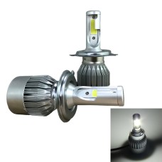 2 PCS C9 H4 18W 1800LM 6000K Waterproof IP68 Car Auto LED Headlight with 2 COB LED Lamps, DC 9-36V(White Light)