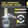 2 PCS C9 H4 18W 1800LM 6000K Waterproof IP68 Car Auto LED Headlight with 2 COB LED Lamps, DC 9-36V(White Light)