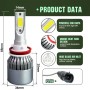 2 PCS C9 H8/H11 18W 1800LM 6000K Waterproof IP68 Car Auto LED Headlight with 2 COB LED Lamps, DC 9-36V(White Light)