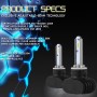 2 PCS 880 IP65 Waterproof White Light 6 CSP LED Car Headlight Bulb, 9-36V / 18W, 6000K / 2000LM