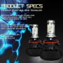 2 PCS 9004 IP65 Waterproof White Light 12 CSP LED Car Headlight Bulb, 9-36V / 18W, 6000K / 2000LM