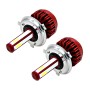 2 PCS R7 H4/HB2/9003  40W 4000 LM 6000K IP65 Car LED Headlight Kit with 4 COB Lamps, DC 9-36V(White Light)