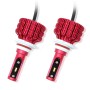 2 PCS X9 9005 18W 1800LM 6000K White Light 6 JES2016 LED Car Headlight Lamps, Red Shell, DC 10-30V