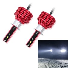 2 PCS X9 H1 18W 1800LM 6000K White Light 6 JES2016 LED Car Headlight Lamps, Red Shell, DC 10-30V