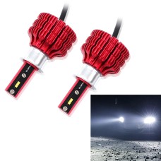 2 PCS X9 H3 18W 1800LM 6000K White Light 6 JES2016 LED Car Headlight Lamps, Red Shell, DC 10-30V