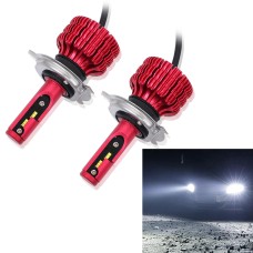 2 PCS X9 H4 36W 3600LM 6000K White Light 12 JES2016 LED Car Headlight Lamps, Red Shell, DC 10-30V