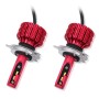 2 PCS X9 H4 36W 3600LM 6000K White Light 12 JES2016 LED Car Headlight Lamps, Red Shell, DC 10-30V