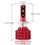 2 PCS X9 H7 18W 1800LM 6000K White Light 6 JES2016 LED Car Headlight Lamps, Red Shell, DC 10-30V