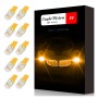 10 PCS T10 2W 100LM IP67 LEDs Bulbs Prismatic Shape Car Lens Decoder Mini Lamps DC 12V, with 2LEDs SMD-5730 Lamps (Amber)