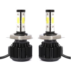 2 PCS X6 H4 36W 3600LM 6500K 4 COB LED Car Headlight Lamps DC 9-32V White Light(Black)