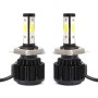 2 PCS X6 H4 36W 3600LM 6500K 4 COB LED Car Headlight Lamps DC 9-32V White Light(Black)