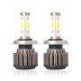 2 PCS X6 H4 36W 3600LM 6500K 4 COB LED Car Headlight Lamps DC 9-32V White Light(Metallic Grey)